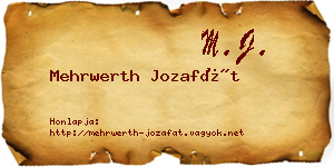Mehrwerth Jozafát névjegykártya